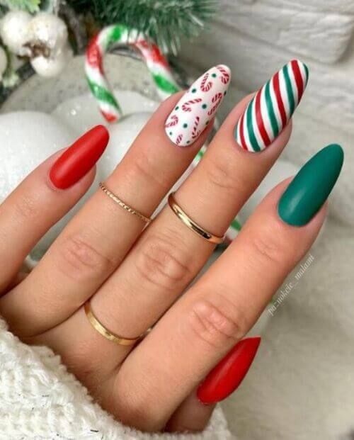 Matte Christmas Art Stiletto Nails Matte Christmas Art Stiletto Nails β Christmas Nail Colors 2026