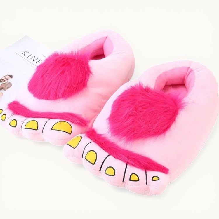 Playful Monster Foot Slippers — Winter Toe Nails