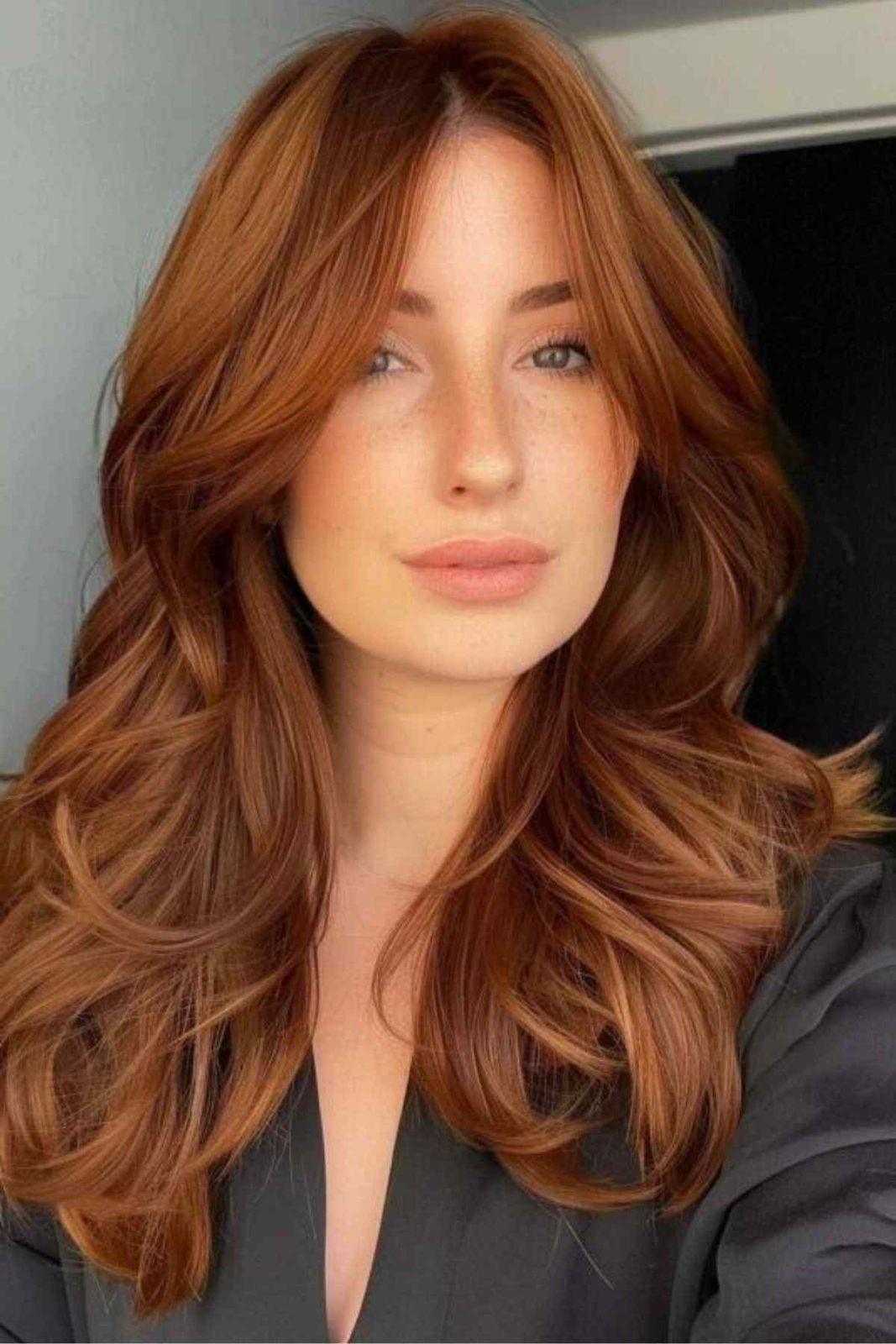 Vibrant Copper Red Mid-Back Layers — Low Maintenance Winter Hair Colors