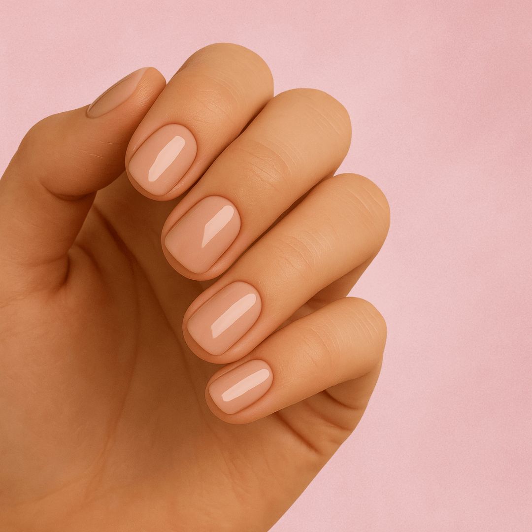Milky Pink Glossy Shimmer Square Nails Milky Pink Glossy Shimmer Square Nails β Short Winter Acrylic Nails