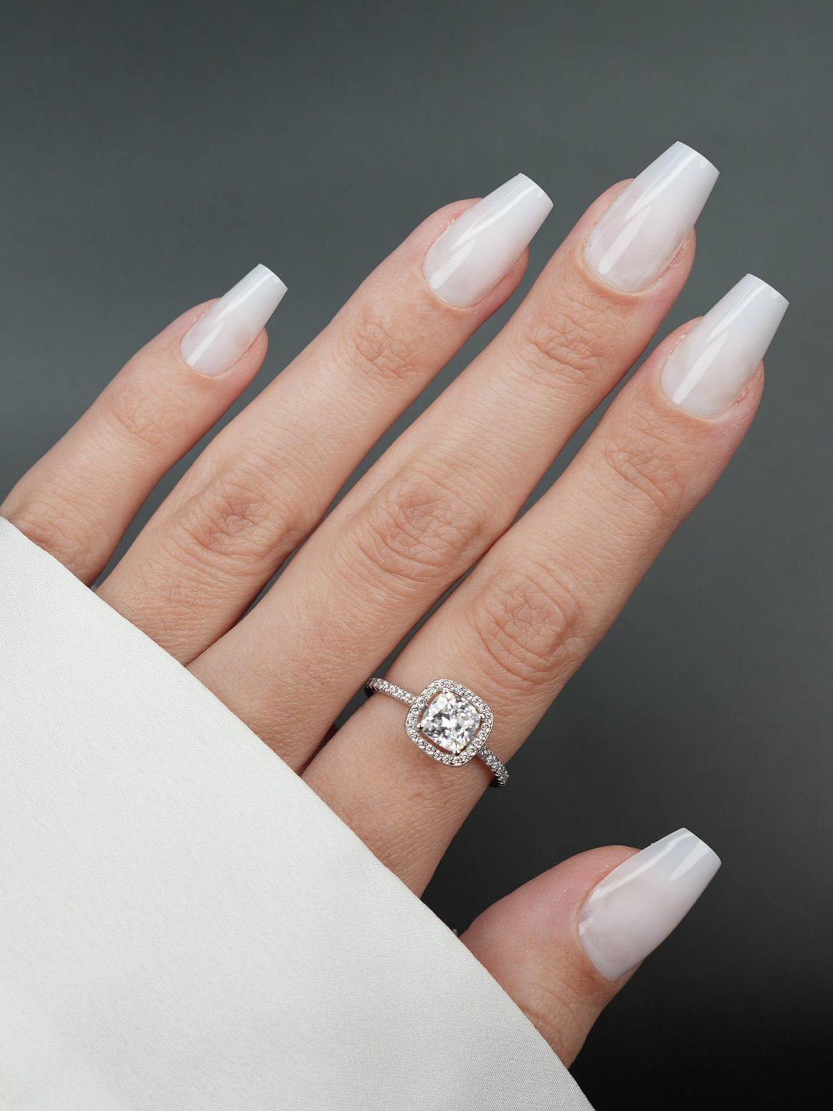 Opaque Milky White Coffin Nails Opaque Milky White Coffin Nails β Milky White Nails