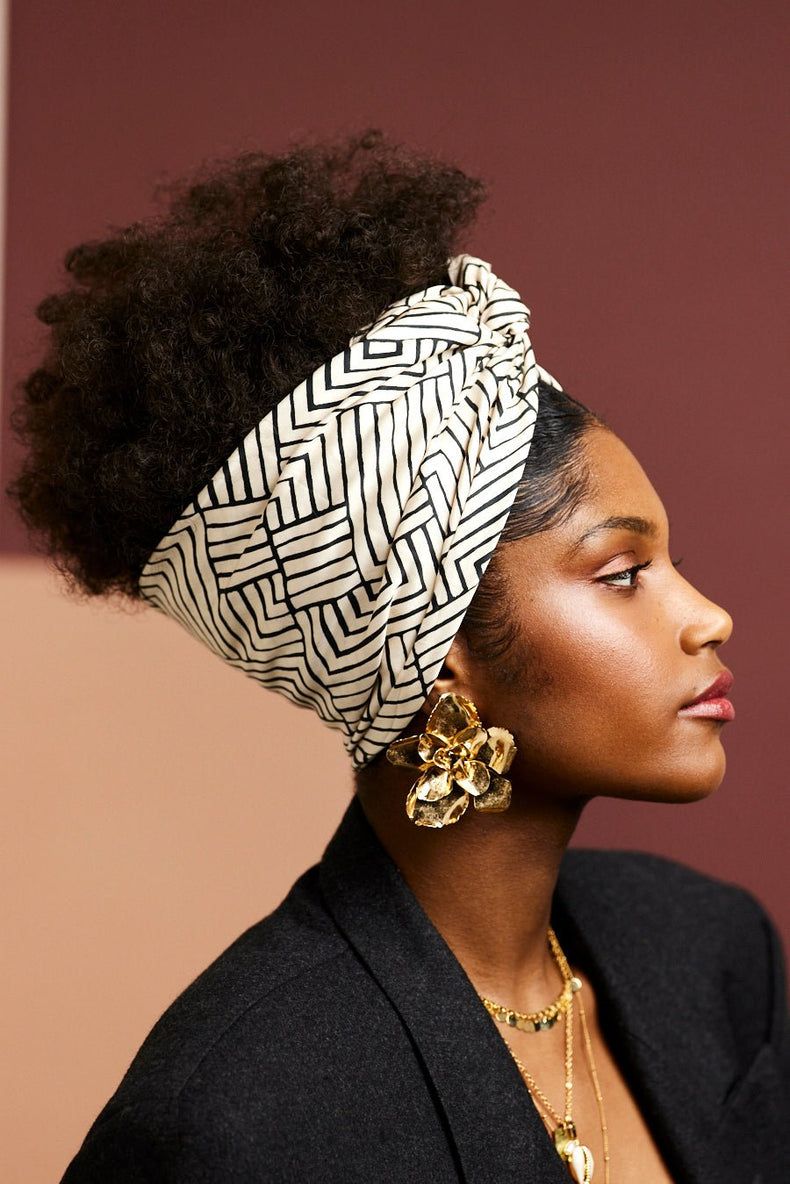 Black Visual Idea — Winter Hairstyles with Headband