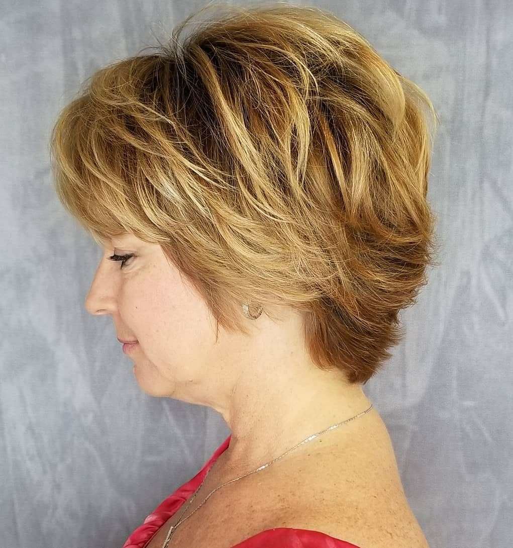 Warm Blonde Shag with Golden Highlights Warm Blonde Shag with Golden Highlights β Winter Hair Colors for Women Over 50