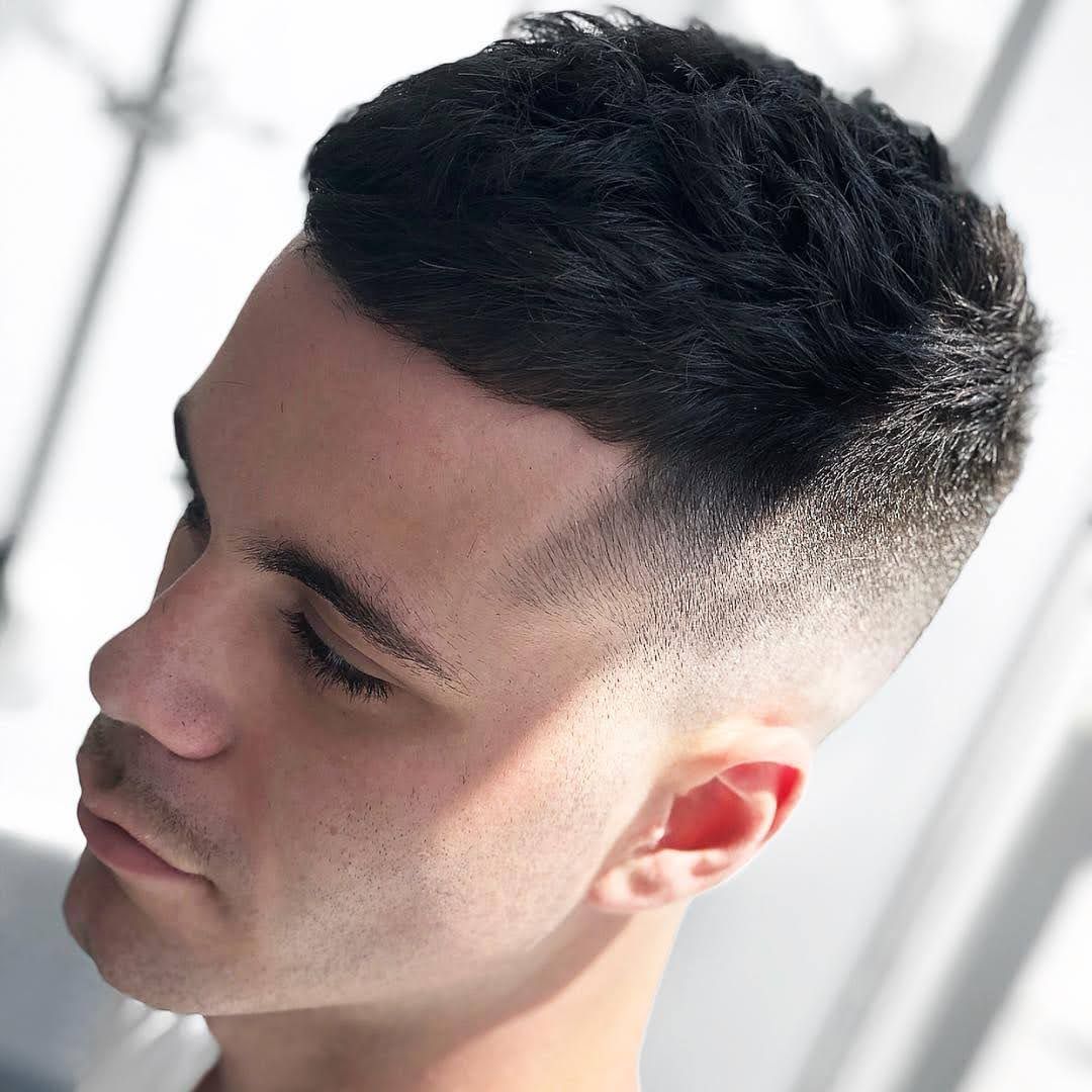 Textured Crop Swept Up with Fade — Winter Haircuts for Men