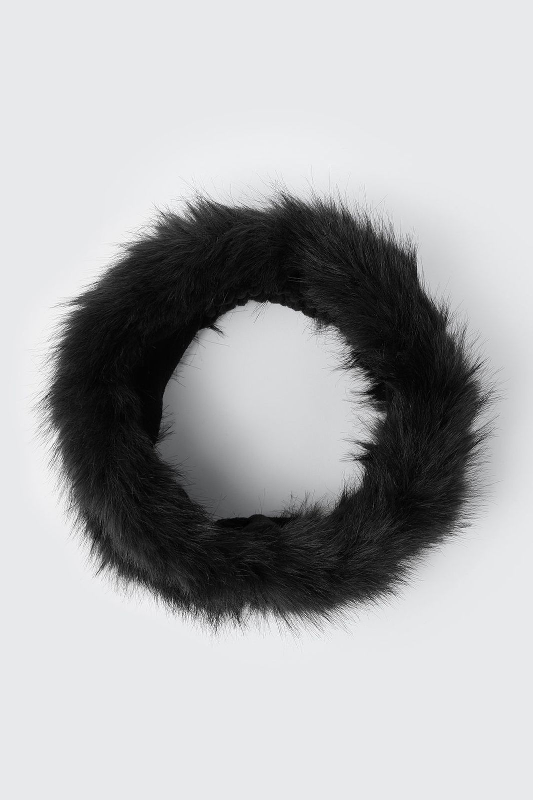 Warm Black Furry Headband for Ear Coverage — Earmuffs Outfits