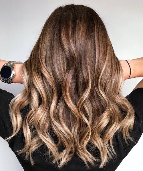 Layers Ash Brown Balayage Collarbone Waves — Ash Brown Hair