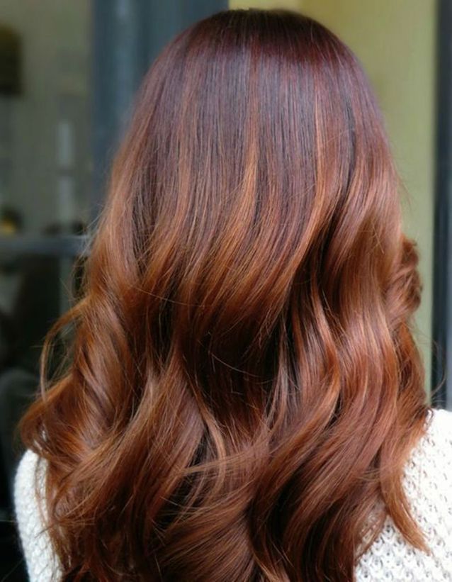 Mid-Back Dark Base With Copper Balayage Mid-Back Dark Base With Copper Balayage β Winter Copper Hair Color
