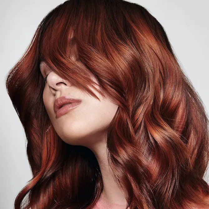 Dark Brown With Bright Copper and Auburn Highlights — Winter Auburn Hair Color