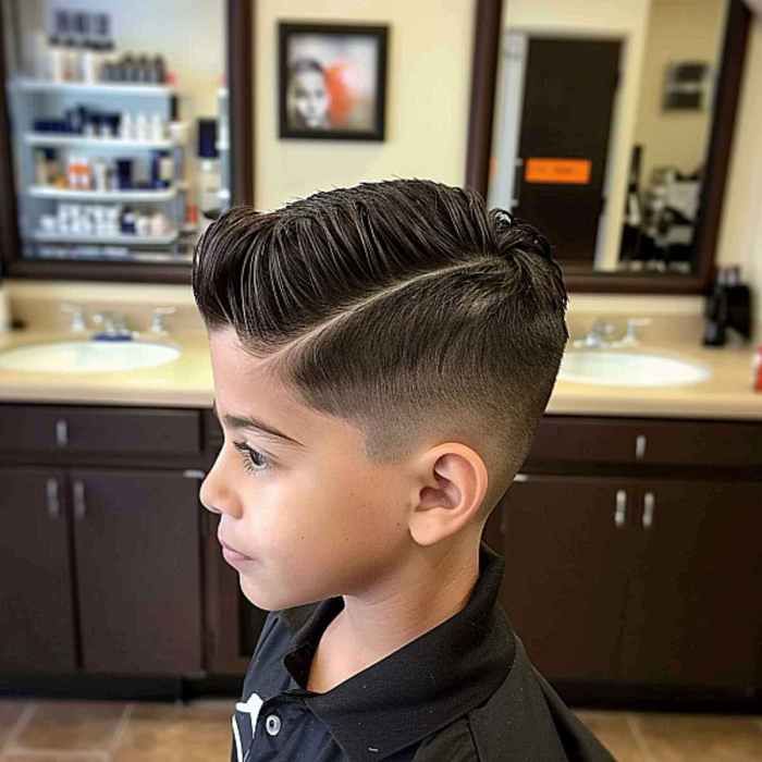 High Fade With Disconnected Slicked Top High Fade With Disconnected Slicked Top β Winter Haircuts for Boys