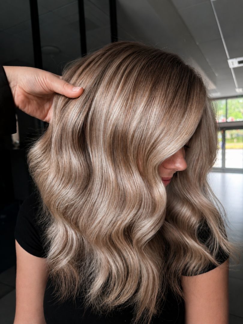 Layers Ash Blonde With Darker Roots and Lowlights — Lowlights for Blonde Hair