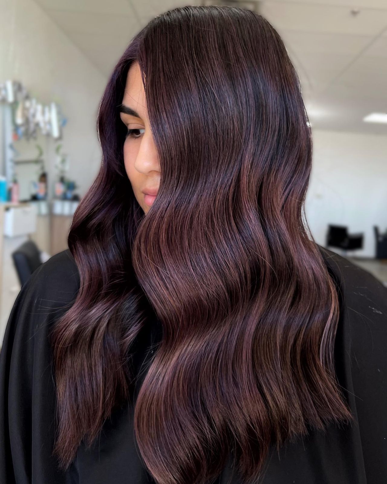 Dark Brown With Subtle Plum Undertones Dark Brown With Subtle Plum Undertones β Plum Hair Color