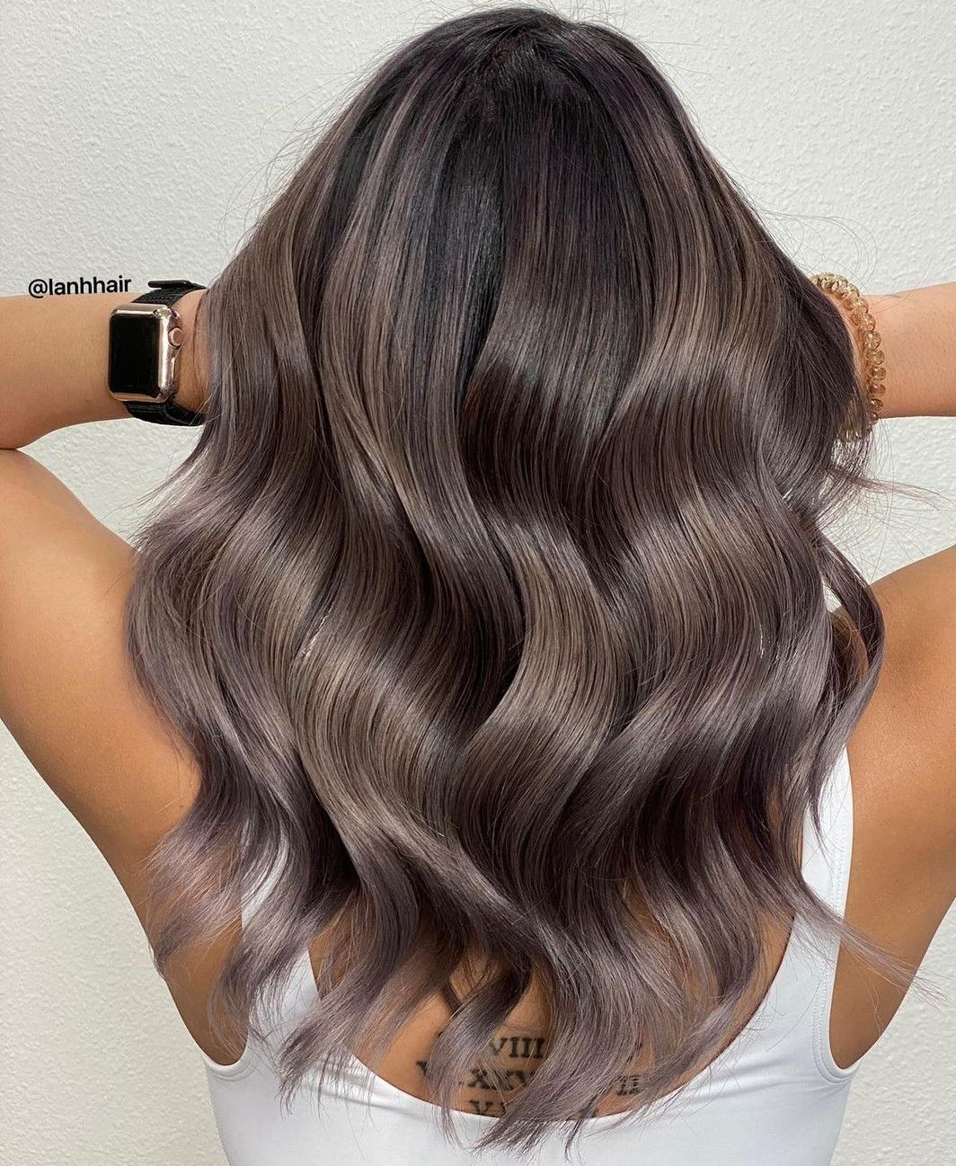 Dark Brown With Ash Brown Highlights Dark Brown With Ash Brown Highlights β Mushroom Brown Hair