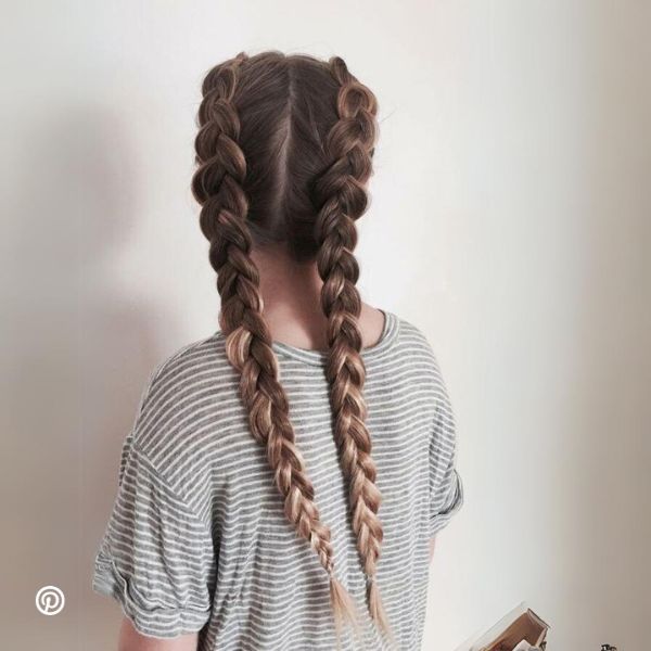 Brown With Blonde Ends Visual Idea — Winter Braided Hairstyles