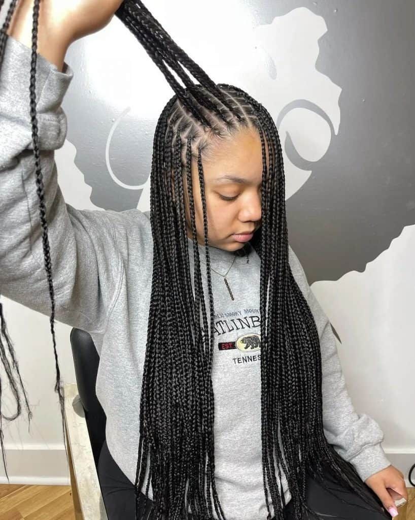 Middle Visual Idea Middle Visual Idea β Winter Braids for Black Women
