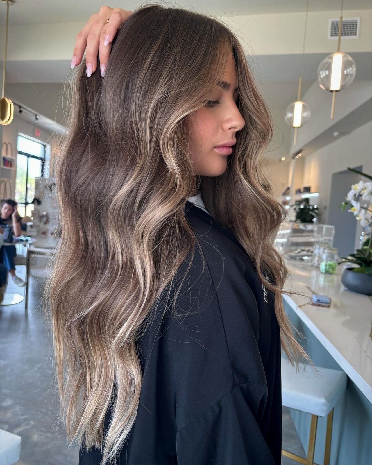 Mid-Back Dark Blonde Balayage With Lowlights — Lowlights for Blonde Hair