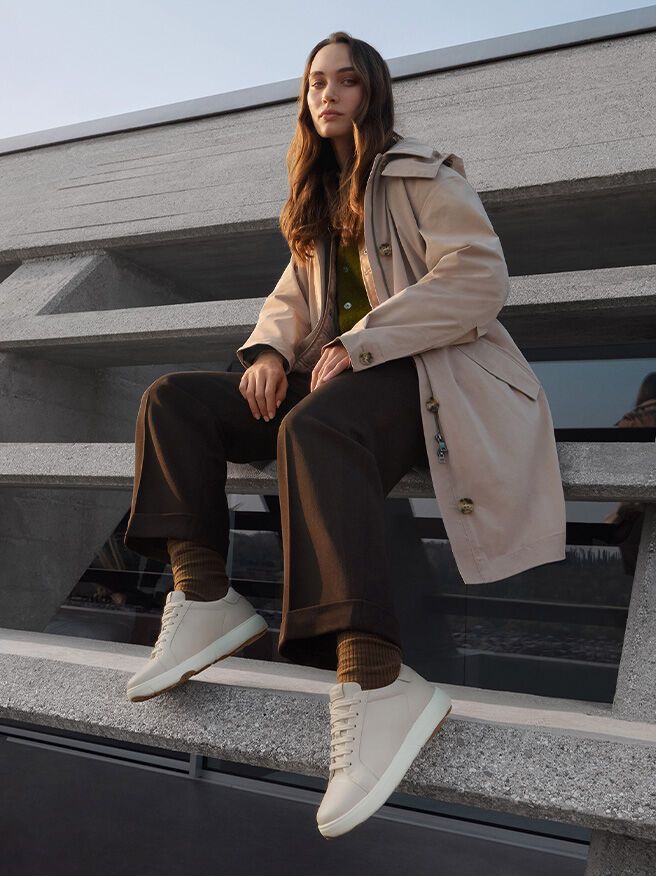 Beige Trench Coat Layered Over Green Cardigan — Winter Jackets for Women