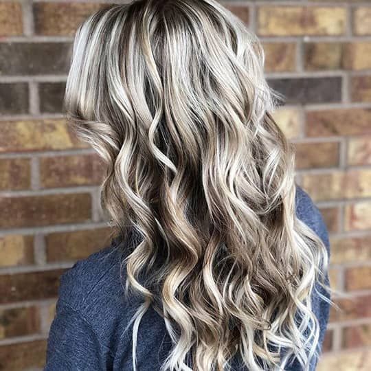 Layers Platinum Blonde With Dark Brown Lowlights — Lowlights for Blonde Hair
