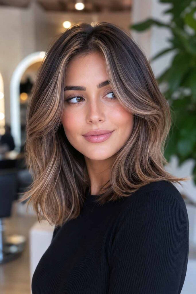 Layered Lob Visual Idea Layered Lob Visual Idea β Medium Length Winter Haircuts