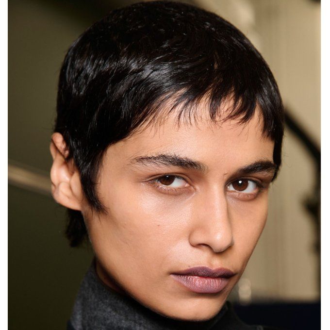 Textured Dark Brown Pixie with Short Bangs — Winter Hairstyles for Short Hair