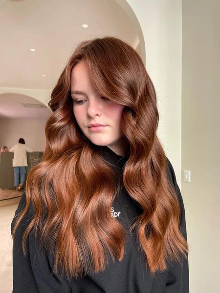 Intense Fiery Copper Red Waves Intense Fiery Copper Red Waves β Winter Red Hair Colors