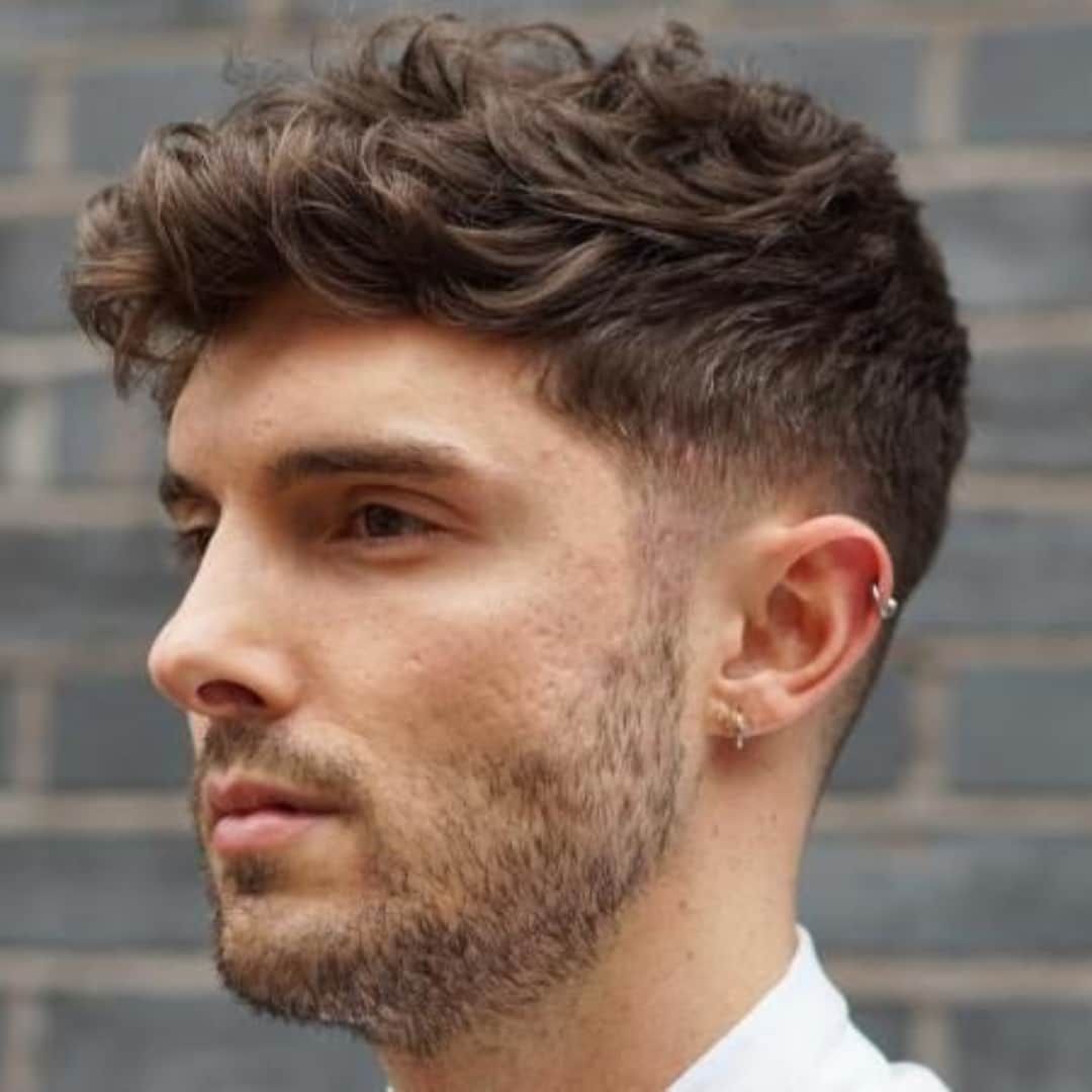 Short Sides Medium Top Fade with Textured Wavy Top Short Sides Medium Top Fade with Textured Wavy Top β Winter Hairstyles for Men