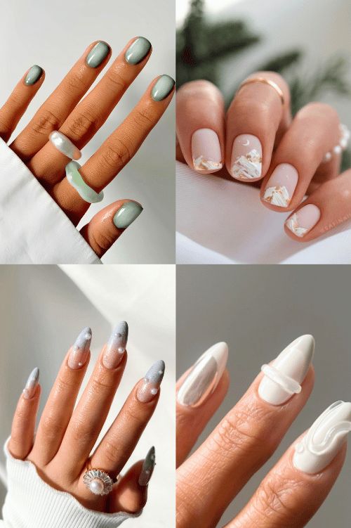 Medium Almond Visual Idea Medium Almond Visual Idea β Winter Squoval Nails