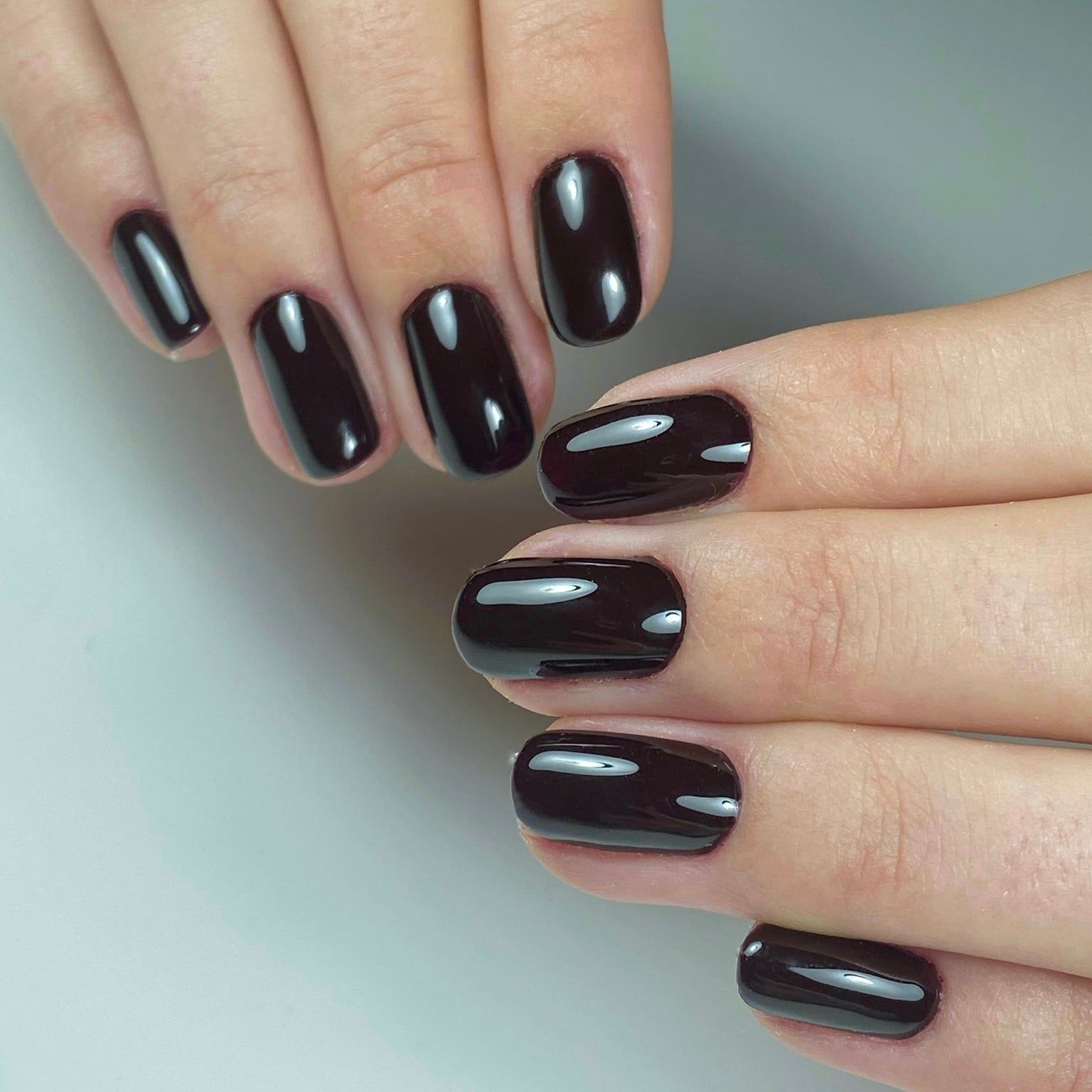 Intense Dark Cherry Short Squares Intense Dark Cherry Short Squares β Black Cherry Nails
