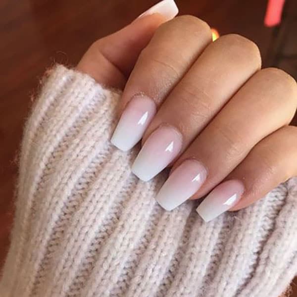 Timeless French Ombre Coffin Nails Timeless French Ombre Coffin Nails β Winter Ombre Nails