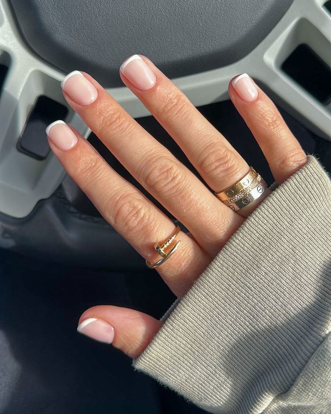 Short Square Classic French Short Square Classic French β Clean Girl Winter Nails