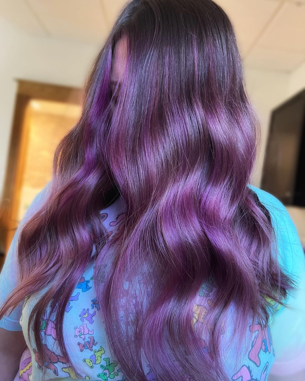 Dark Brown With Vibrant Plum Balayage Dark Brown With Vibrant Plum Balayage β Plum Hair Color