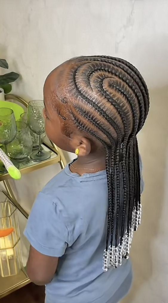 Spiral Cornrows Into Ponytail Spiral Cornrows Into Ponytail β Winter Hairstyles for Kids