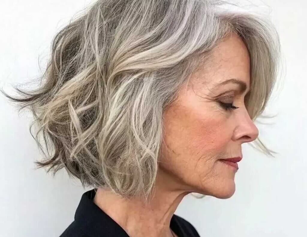 Collarbone-Length Wavy Bob With Dimensional Ash Blonde — Winter Haircuts for Women Over 60