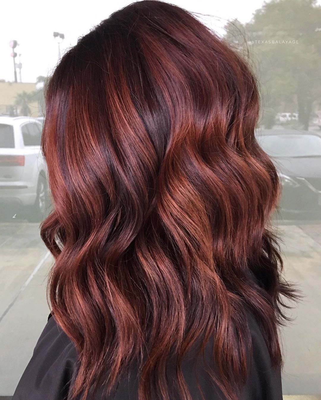 No Bangs Visual Idea — Winter Auburn Hair Color