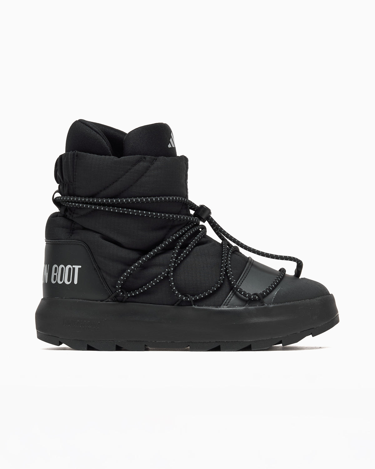 Textured Casual: Black Quilted Moon Boots — Moon Boots Outfits