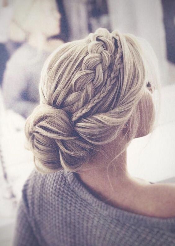 Intricate Braided Updo With Low Bun — Winter Date Night Hairstyles