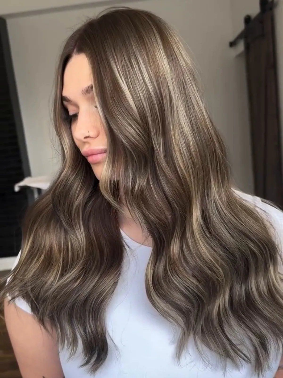 Wavy Visual Idea — Ash Brown Hair