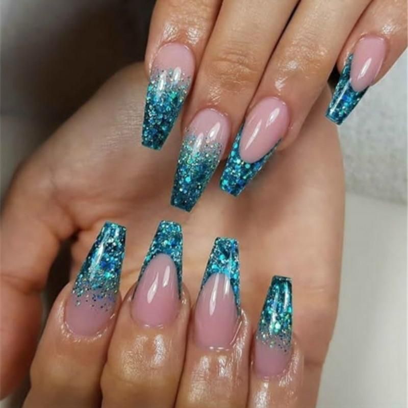Glitter On Tips French Style Visual Idea Glitter On Tips French Style Visual Idea β Baddie Winter Nails
