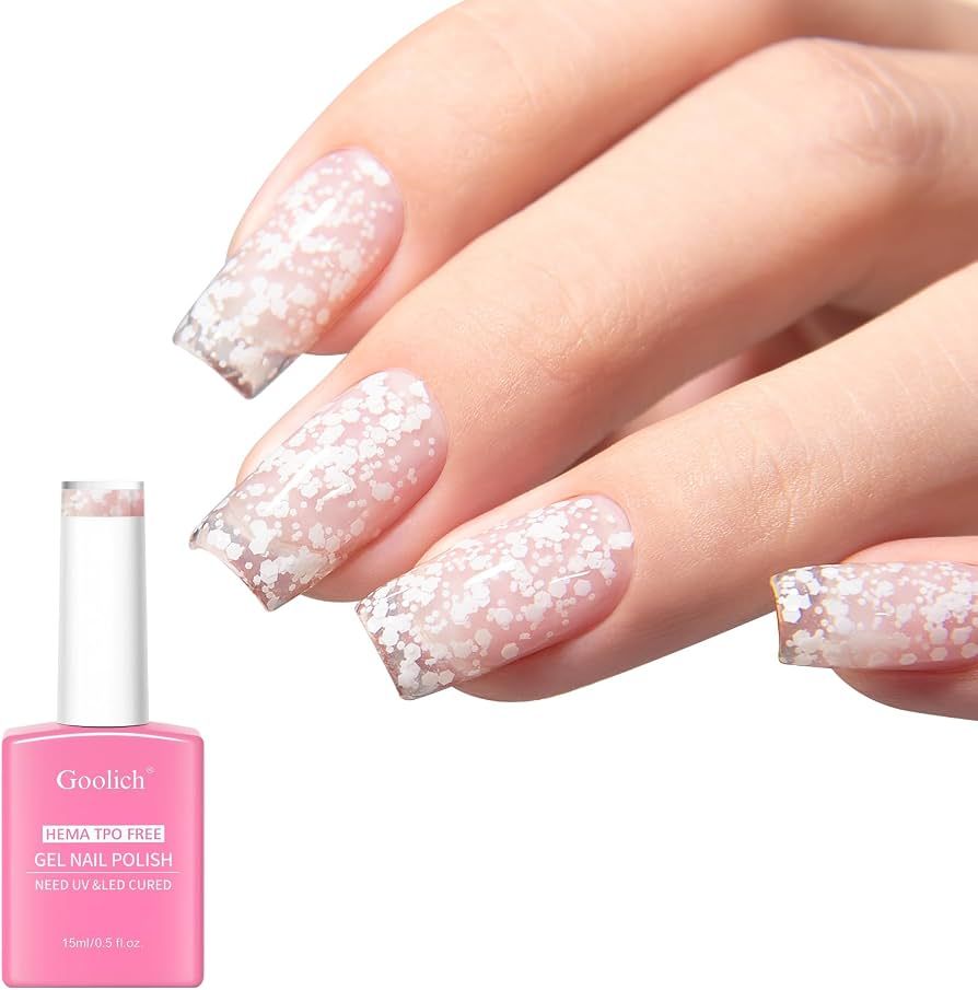 White Speckled Glitter Visual Idea White Speckled Glitter Visual Idea β Sparkly Winter Nails