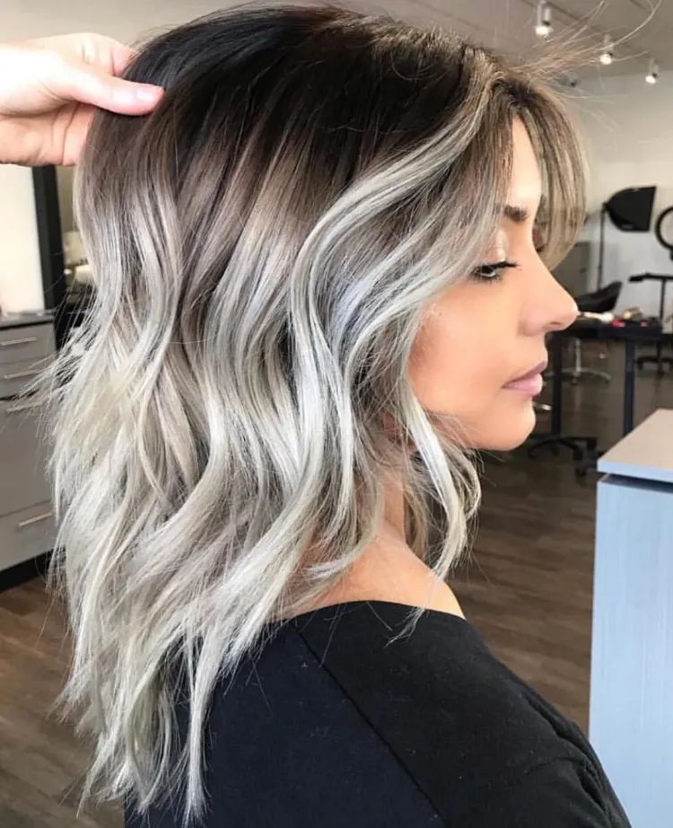 Dark Brown Base With Icy Blonde Balayage Dark Brown Base With Icy Blonde Balayage β Icy Blonde Hair