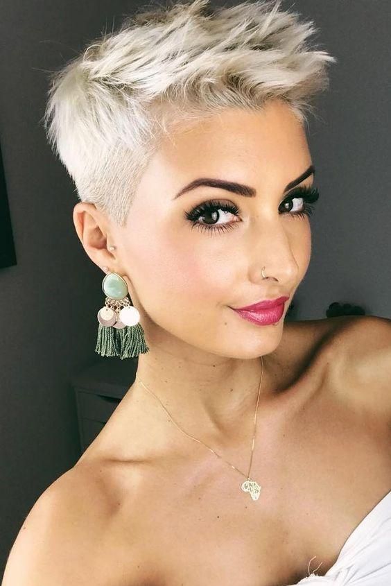 Platinum Pixie with Spiky Top and Undercut — Winter Hairstyles for Short Hair