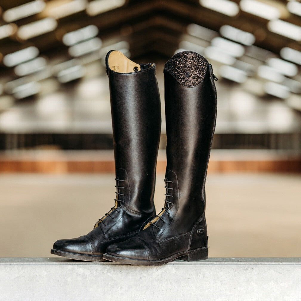 Equestrian Sparkle: Glitter Detail Riding Boots Equestrian Sparkle: Glitter Detail Riding Boots โ Riding Boots Outfits