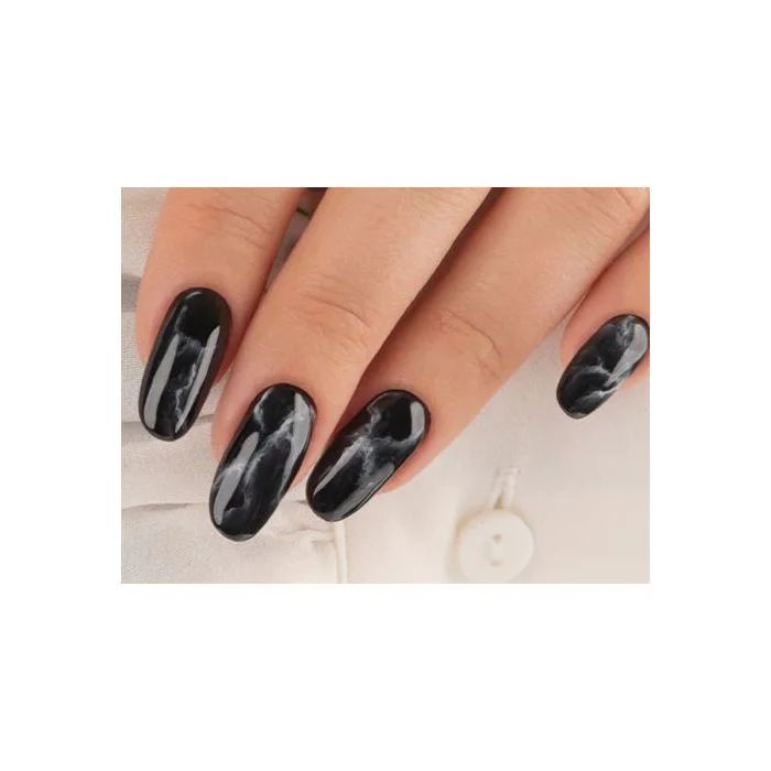 Black And White Marble Visual Idea — Winter Marble Nails