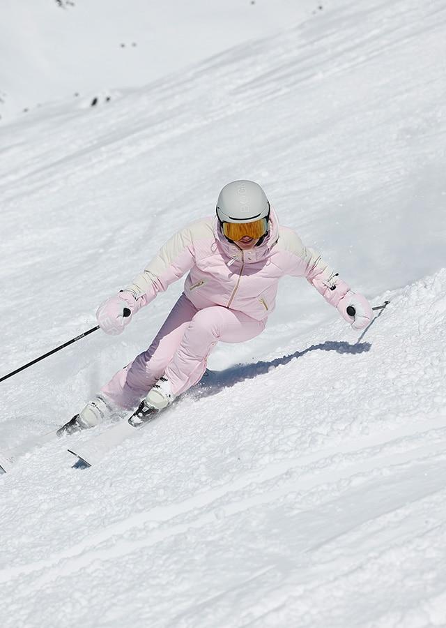 Full Pink Puffer Suit for a Bold Snow Day Look — Snow Day Outfits