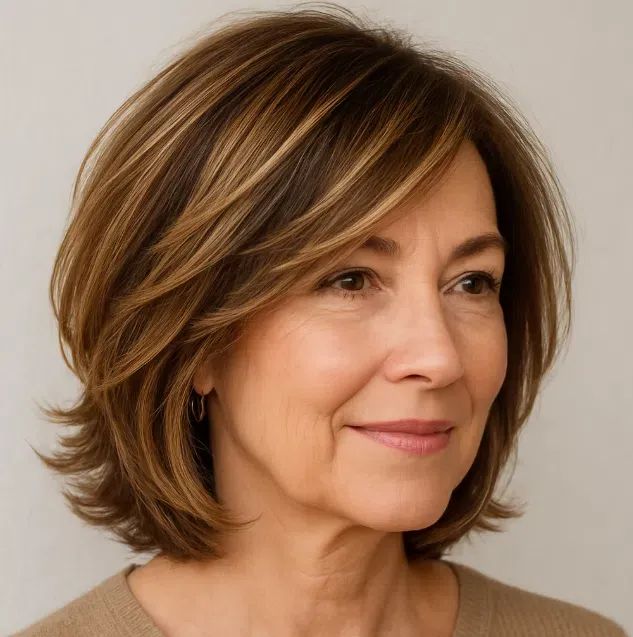Collarbone Bob With Face-Framing Layers — Winter Haircuts for Women Over 60