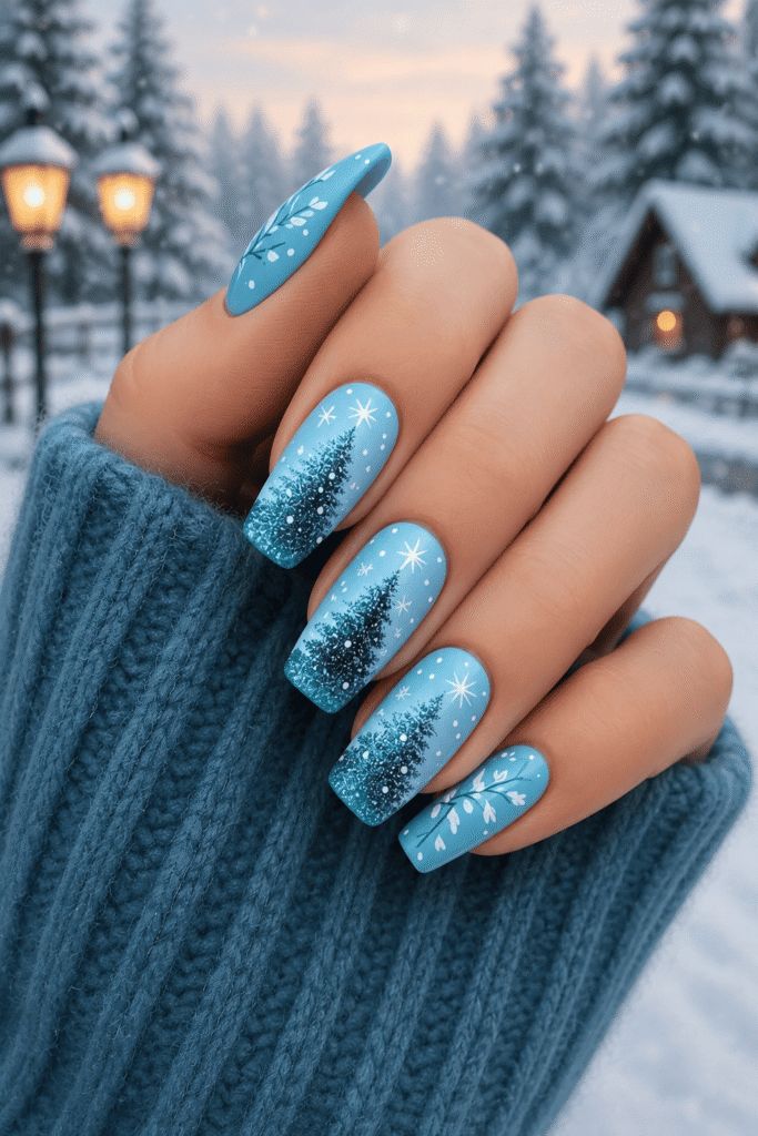 Clean Visual Idea Clean Visual Idea โ Winter Blue Nails