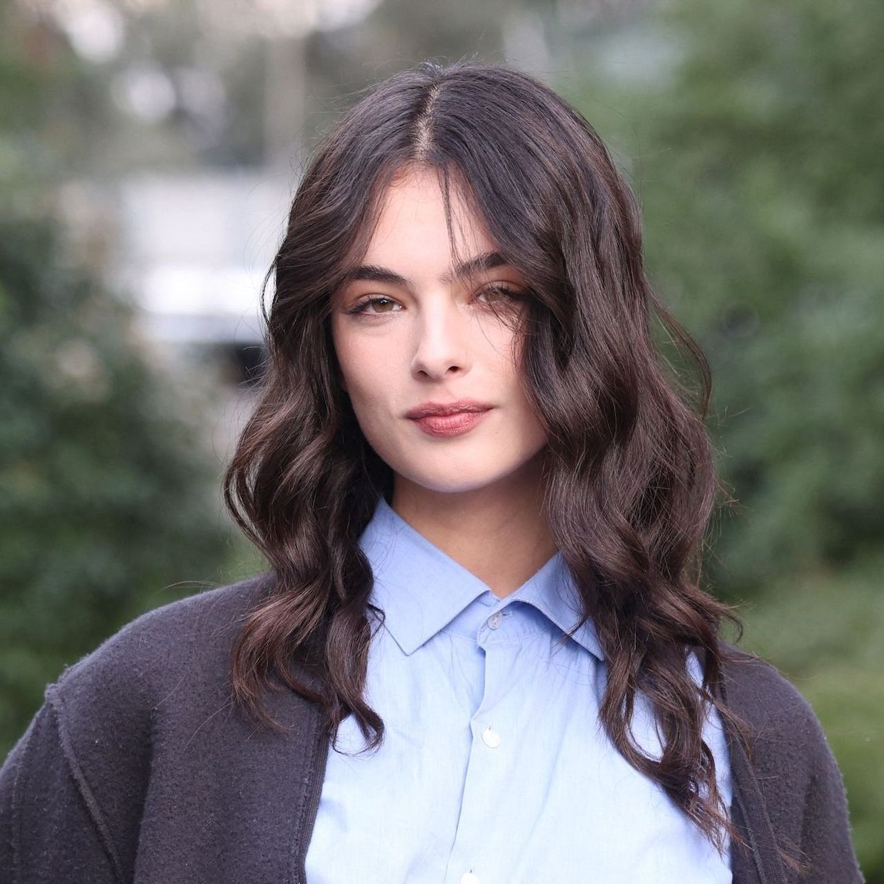 Shoulder Length Natural Wavy Dark Brown — Dark Chocolate Brown Hair
