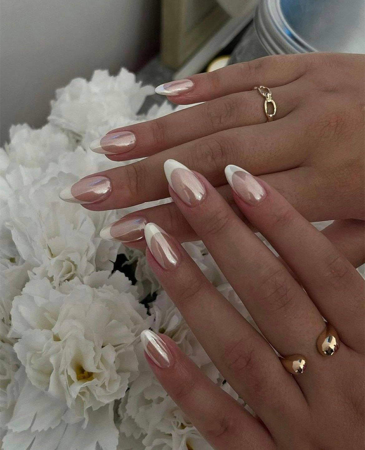 Glossy With Pearlescent Shimmer Visual Idea Glossy With Pearlescent Shimmer Visual Idea β Winter Wedding Nails