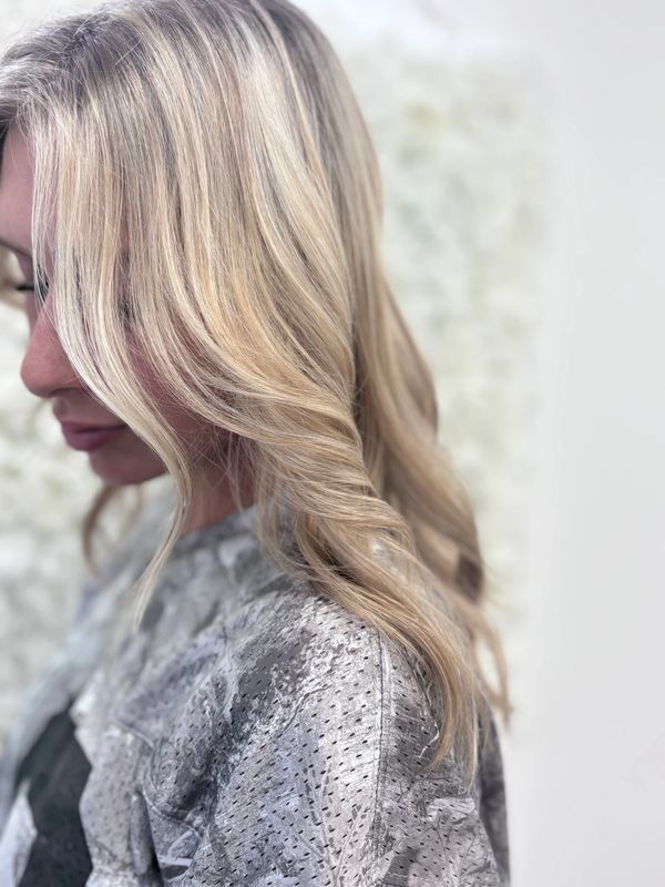 Layers Shoulder Length Ash Blonde Lowlights — Lowlights for Blonde Hair