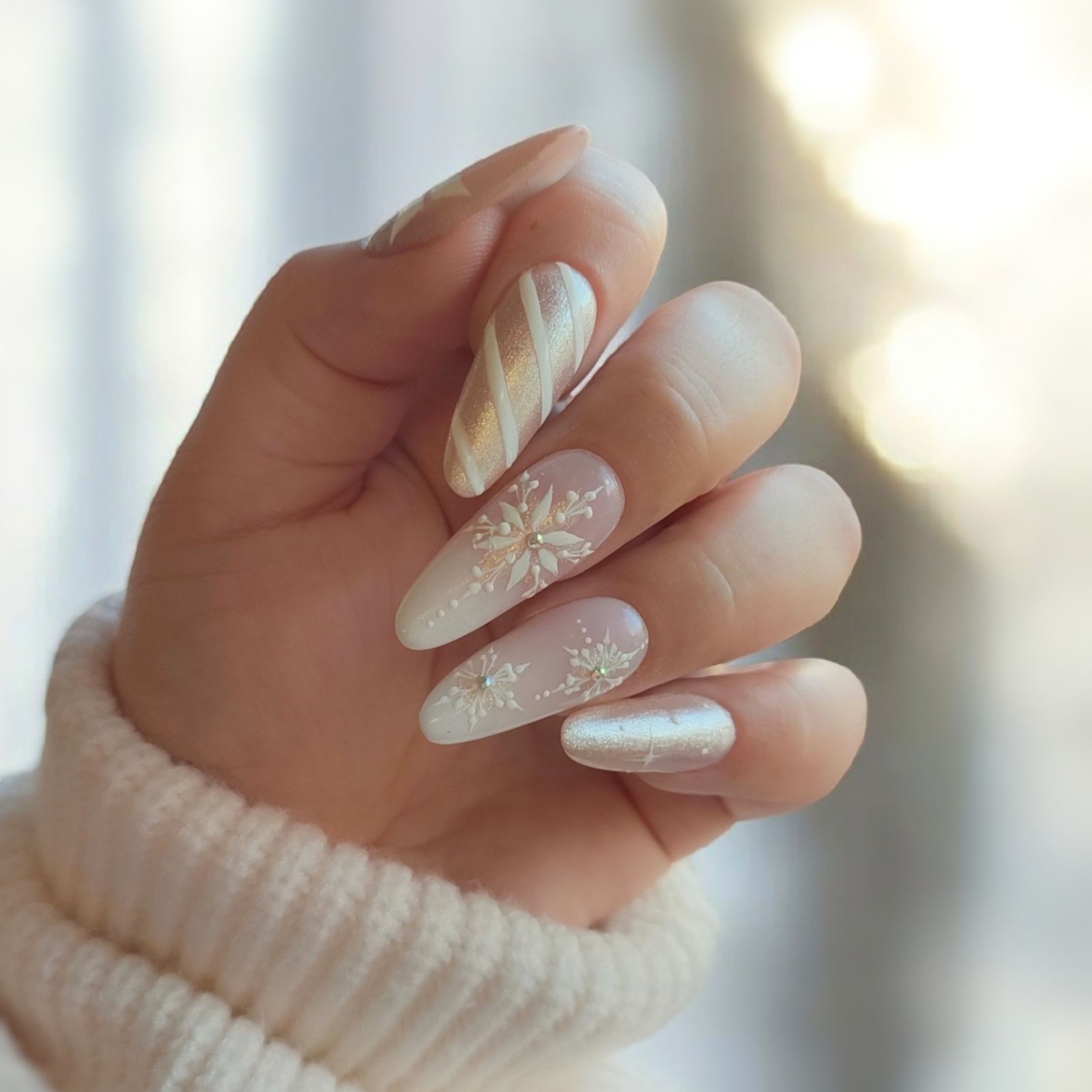Glossy With Shimmer Visual Idea Glossy With Shimmer Visual Idea β Winter Nail Trends