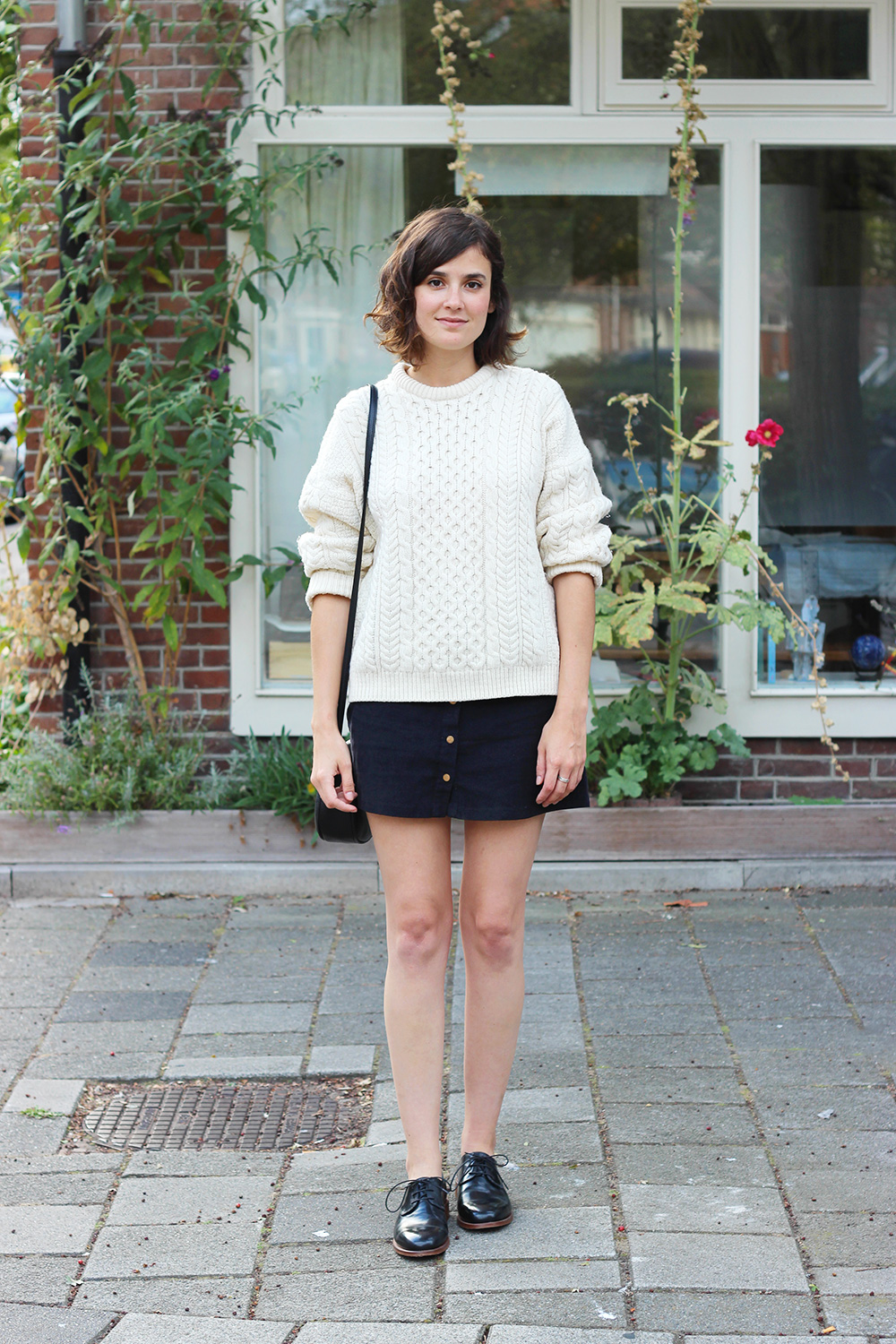 Cozy Cable-Knit Sweater with Corduroy Skirt Cozy Cable-Knit Sweater with Corduroy Skirt β Preppy Winter Outfits